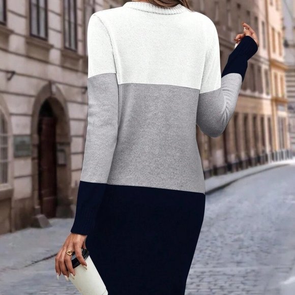 Color Block Dual Pocket Button Front Cardigan - Picture 4 of 6